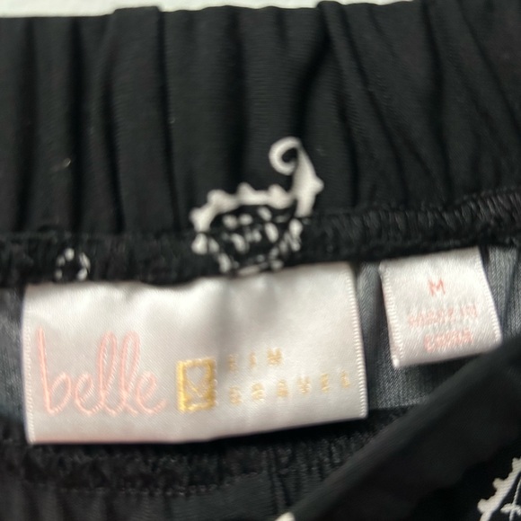 Belle by Kim Gravel Black and White Paisley Wide Leg Pants - Picture 3 of 3